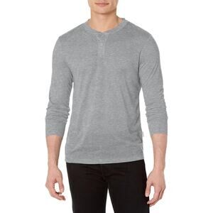 Perry Ellis Portfolio Mens Sleepwear Henley Small Sleet Heather Pajama Top NWT